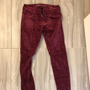 Velvet jeggings, size 0